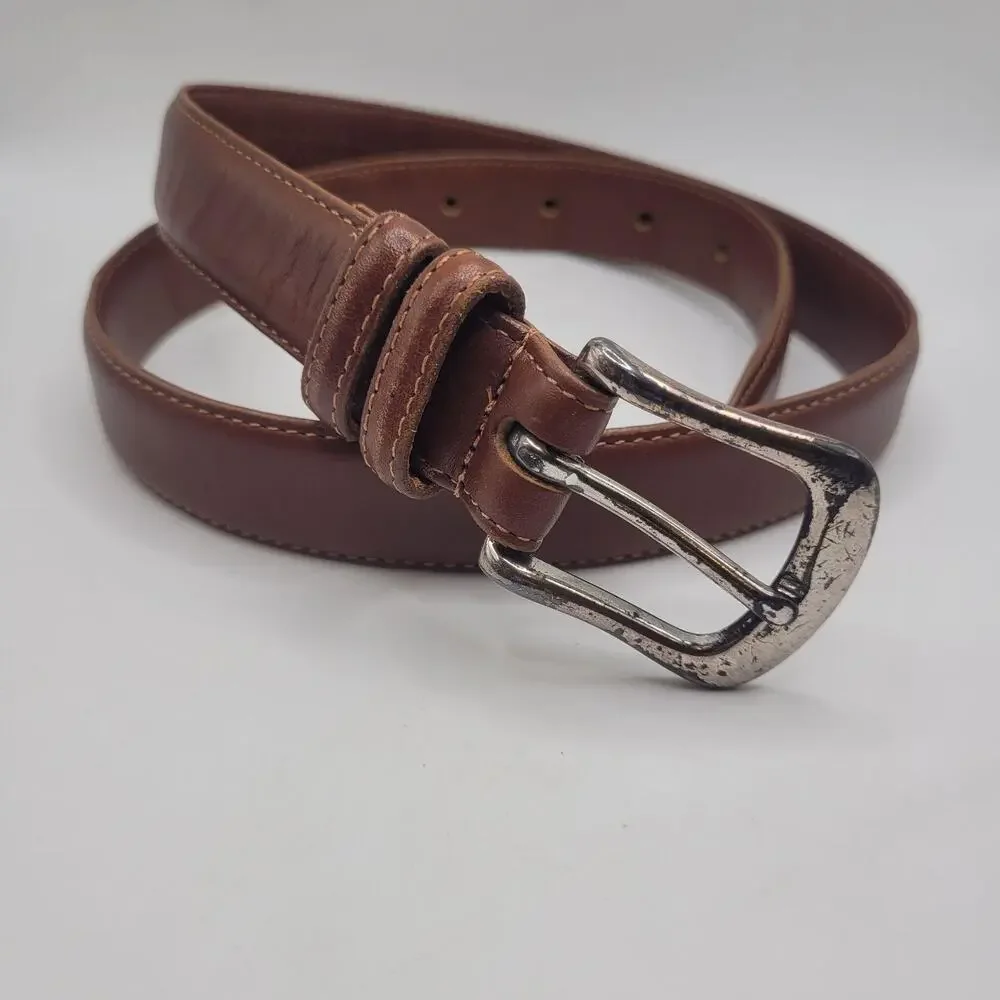 VTG Coach Belt Mens 30 Brown Leather English Bridle Dress Silver Buckle USA 5900